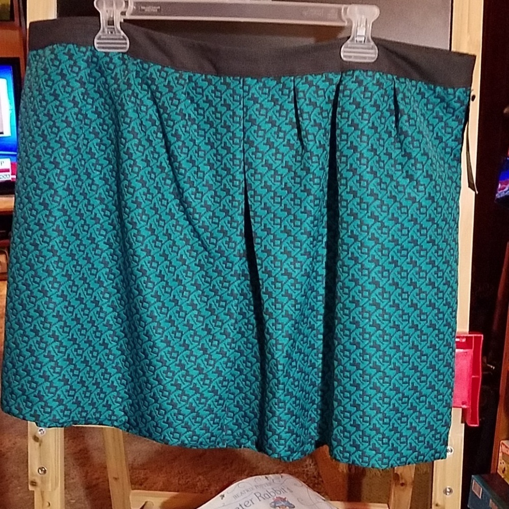 Mossimo Short Lined Skirt XXL Green Teal & Gray